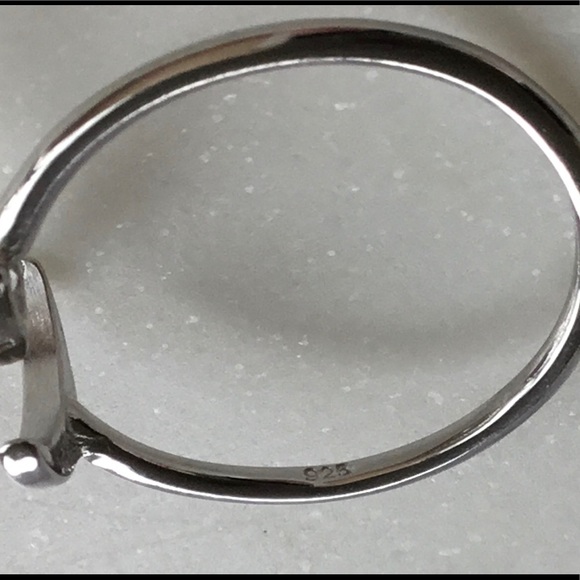 Sale $14! .925 Sterling Silver Moon & Cz Ring - Picture 10 of 16